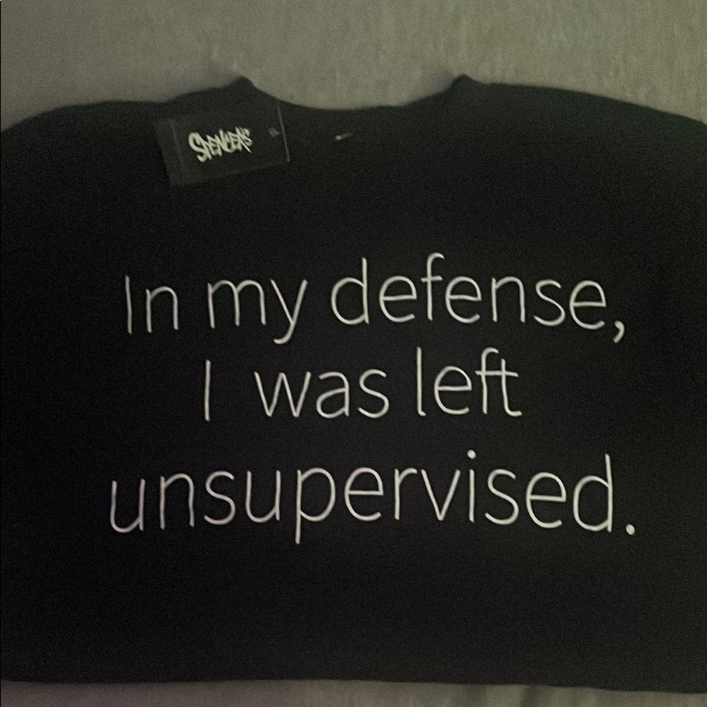 Spencer's Black Tee with White Text